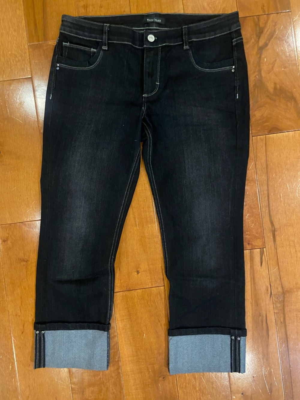 White House Black Market Dark Black Cropped Ankle Jeans